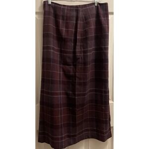 J.G. Hook Skirt  Women's Wool Blend Burgundy/Plaid Poly/Lined Sized 12 P